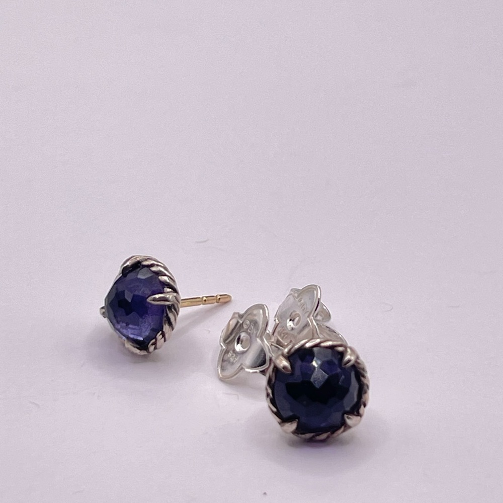 David Yurman Chatelaine Earrings with Black Orchid - Picture 9 of 12